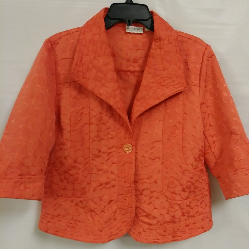 Erin Orange Jacket Blazer. Size PL